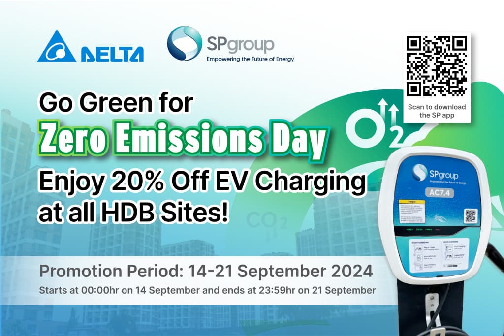 Save 20% off EV charging at ALL HDB locations from 14 – 21 Sep! 